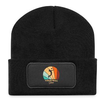 Volleyball Vintage Retro Volleyball Player - Recycled Patch Beanie - black - Front
