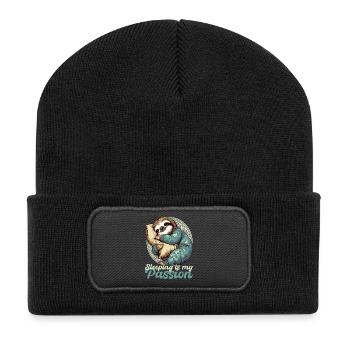 Cadeau de la passion endormie de la paresse - Beanie recyclé à patch - noir - Devant