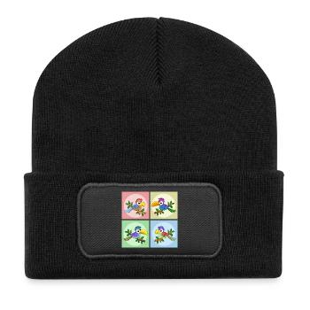Colorful parrots - Recycled Patch Beanie - black - Front