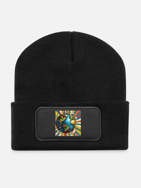 Sphère 3 - Beanie recyclé à patch - noir