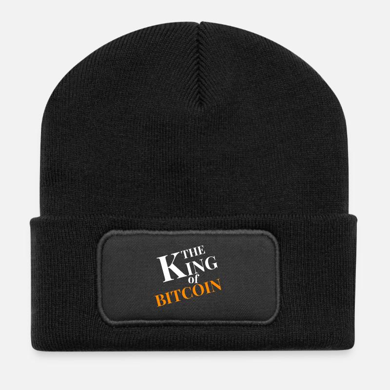 Roi du graphique Bitcoin - Beanie recyclé à patch - noir