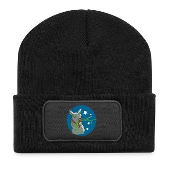 Lama - Recycelte Patch Beanie - Schwarz - Vorne