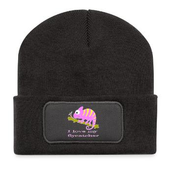Chamaeleon tier - Recycelte Patch Beanie - Dunkelgrau - Vorne