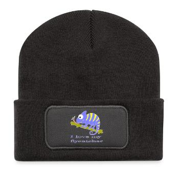 Chamaeleon tier - Recycelte Patch Beanie - Dunkelgrau - Vorne