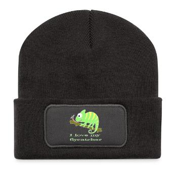 Chamaeleon tier - Recycelte Patch Beanie - Dunkelgrau - Vorne