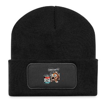 Design amusant de poisson en conserve - Beanie recyclé à patch - noir - Devant