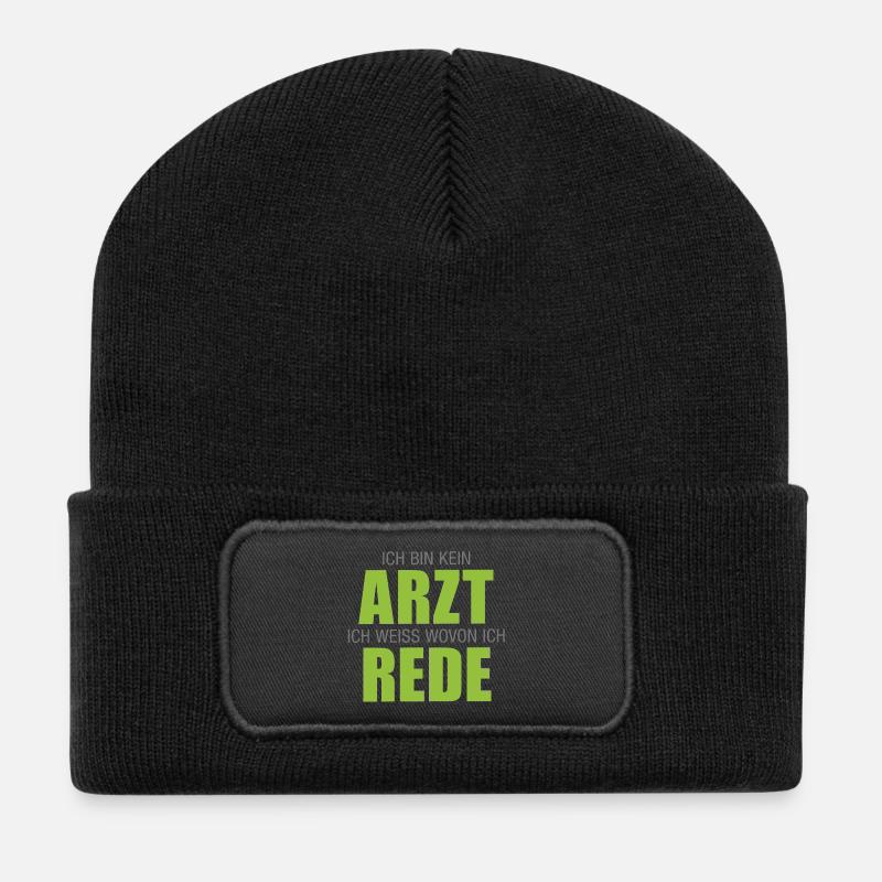 Arzt, Apotheke, Ich bin kein Arzt - Recycelte Patch Beanie - Schwarz