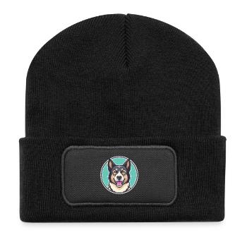 Alabai Shepherd Dog Breed Cartoon Kawaii Clipart - Recycled Patch Beanie - black - Front