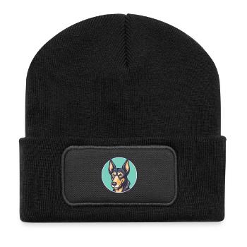 Drentsche Patrijshond Race de chien Dessin animé Kawaii animal de compagnie - Beanie recyclé à patch - noir - Devant