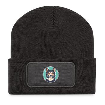 Gonczy Polski Dog Breed Cartoon Kawaii Clipart Pet - Recycled Patch Beanie - dark grey - Front