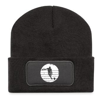 Rugby Player Drawing - Recycled Patch Beanie - dark grey - Front