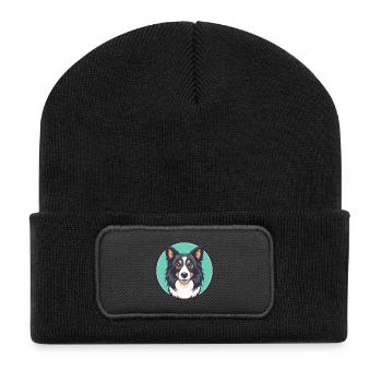 Patagonian Sheepdog Dog Breed Funny Cartoon Kawaii - Recycled Patch Beanie - black - Front