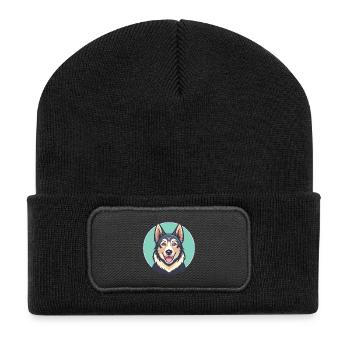Slovak Cuvac Dog Breed Cartoon Kawaii Clipart Pet - Recycled Patch Beanie - black - Front