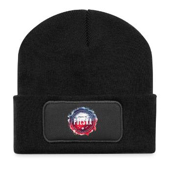 Made in Polska Polen polnisch rot weiß Geschenk - Recycelte Patch Beanie - Schwarz - Vorne
