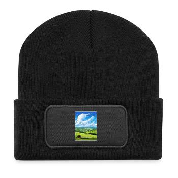 Nidderdale Aonb Reise Poster Souvenir Farbe WPA - Recycelte Patch Beanie - Schwarz - Vorne