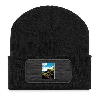 Mendip Hills Anob Reise Poster Souvenir Farbe WPA - Recycelte Patch Beanie - Schwarz - Vorne