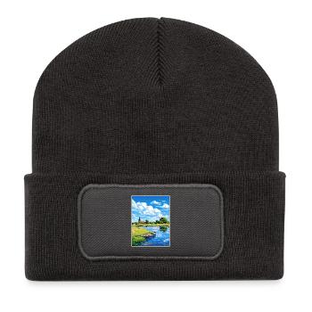 Dedham Vale Aonb Affiche de voyage Souvenir Peinture WPA - Beanie recyclé à patch - charbon - Devant