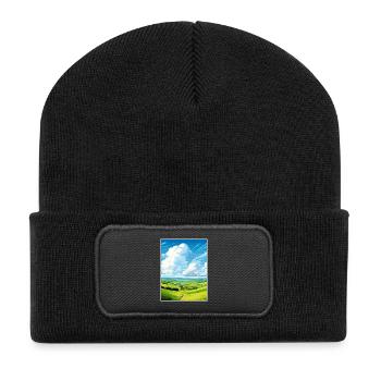 South Downs Aonb Affiche de voyage Souvenir Peinture WPA - Beanie recyclé à patch - noir - Devant