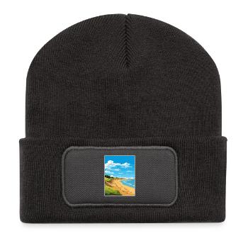 Norfolk Coast Aonb Reise Poster Souvenir Farbe WP - Recycelte Patch Beanie - Dunkelgrau - Vorne