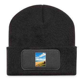 Norfolk Coast Aonb Reise Poster Souvenir Farbe WP - Recycelte Patch Beanie - Dunkelgrau - Vorne