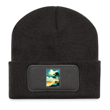 Norfolk Coast Anob Reise Poster Souvenir Farbe WP - Recycelte Patch Beanie - Dunkelgrau - Vorne