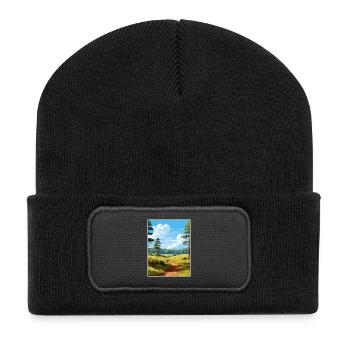 Cannock Chase Aonb Reise Poster Souvenir Farbe WP - Recycelte Patch Beanie - Schwarz - Vorne