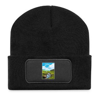 North Pennines Aonb Vintage Travel Poster Souvenir - Recycled Patch Beanie - black - Front