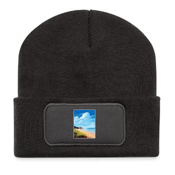 Gower Halbinsel Aonb Reise Poster Souvenir WPA - Recycelte Patch Beanie - Dunkelgrau - Vorne