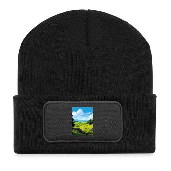 Forest Of Bowland Aonb Travel Poster Souvenir WPA - Recycled Patch Beanie - black - Front