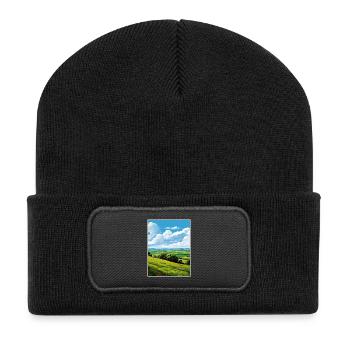 Blackdown Hills Aonb Reiseposter Souvenir WPA - Recycelte Patch Beanie - Schwarz - Vorne