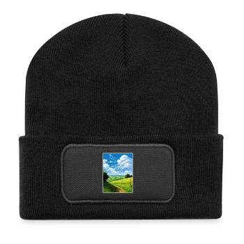 North Wessex Downs Aonb Voyage Affiche Souvenir WPA - Beanie recyclé à patch - noir - Devant
