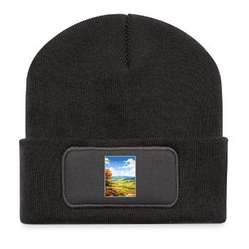 Clwydian Range und Dee Valley Aonb Reiseposter - Recycelte Patch Beanie - Dunkelgrau - Vorne