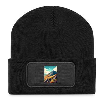Mourne Mountains Aonb Travel Poster Souvenir WPA - Recycled Patch Beanie - black - Front