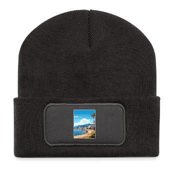 Agadir Maroc Voyage Affiche Souvenir Peinture WPA - Beanie recyclé à patch - charbon - Devant