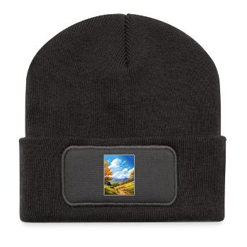 Clwydian Range und Dee Valley Aonb Reiseposter - Recycelte Patch Beanie - Dunkelgrau - Vorne