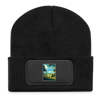Blackdown Hills Aonb Reiseposter Souvenir WPA - Recycelte Patch Beanie - Schwarz - Vorne