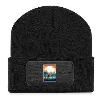 Nairobi Kenia Reise Poster Souvenir Malerei WPA - Recycelte Patch Beanie - Schwarz - Vorne