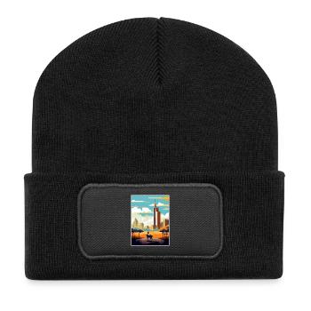 Nairobi Kenia Reise Poster Souvenir Malerei WPA - Recycelte Patch Beanie - Schwarz - Vorne