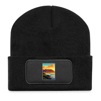 Cape Town South Africa Travel Poster Souvenir WPA - Recycled Patch Beanie - black - Front