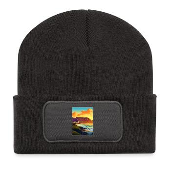Cape Town South Africa Travel Poster Souvenir WPA - Recycled Patch Beanie - dark grey - Front