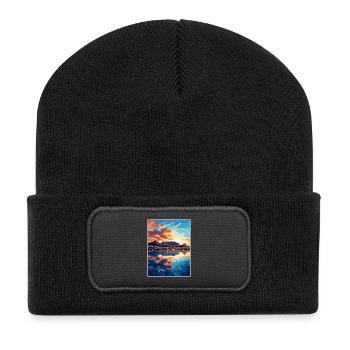Cape Town South Africa Travel Poster Souvenir WPA - Recycled Patch Beanie - black - Front