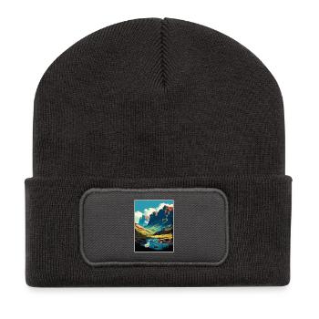 Drakensberg Afrique du Sud Affiche de voyage souvenir - Beanie recyclé à patch - charbon - Devant