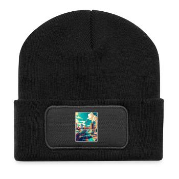 Johannesburg South Africa Travel Poster Souvenir - Recycled Patch Beanie - black - Front