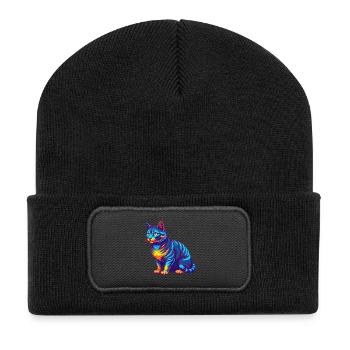 Kalifornische Spangled Katzenrasse Karikatur Kawaii Anima - Recycelte Patch Beanie - Schwarz - Vorne