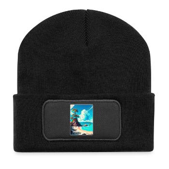 Ko Samui Thailand Thai Travel Poster Souvenir WPA - Recycled Patch Beanie - black - Front