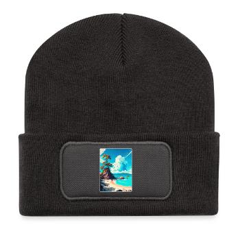 Ko Samui Thaïlande Affiche de voyage thaïlandaise Souvenir WPA - Beanie recyclé à patch - charbon - Devant