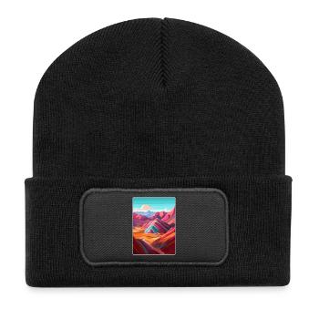 Rainbow Mountain Peru Travel Poster Souvenir WPA - Recycled Patch Beanie - black - Front