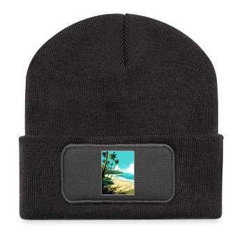 Maldives South Aisa Vintage Voyage Poster Souvenir - Beanie recyclé à patch - charbon - Devant