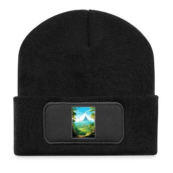 Bali Indonésie Voyage Affiche Souvenir Peinture WPA - Beanie recyclé à patch - noir - Devant