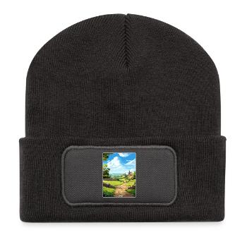 Cotswolds Aonb Voyage Affiche Souvenir Peinture WPA - Beanie recyclé à patch - charbon - Devant